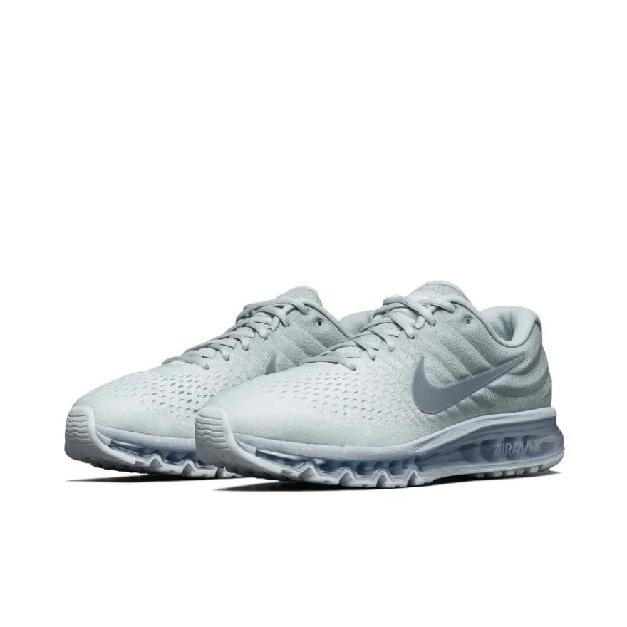 Nike Original Air Max 2017 Low Top Men's and Women's Trendy Fashion Casual Shoes Comfortable and Wearable Sneakers Bright Gray