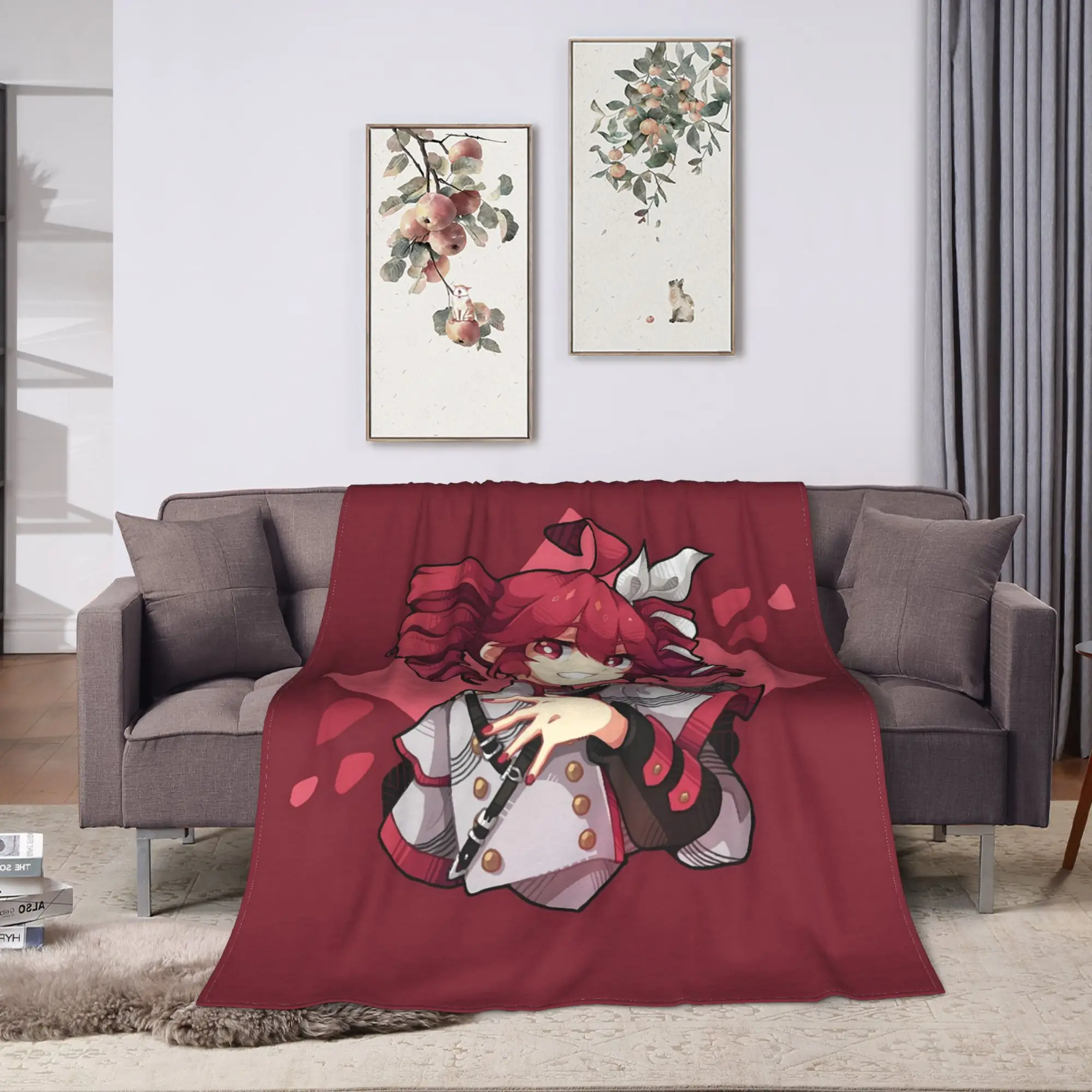 Kasane Teto Warm Tone Manga Blanket Quality Soft  Throw Blanket Spring Travel Couch Bed Pattern Bedspread