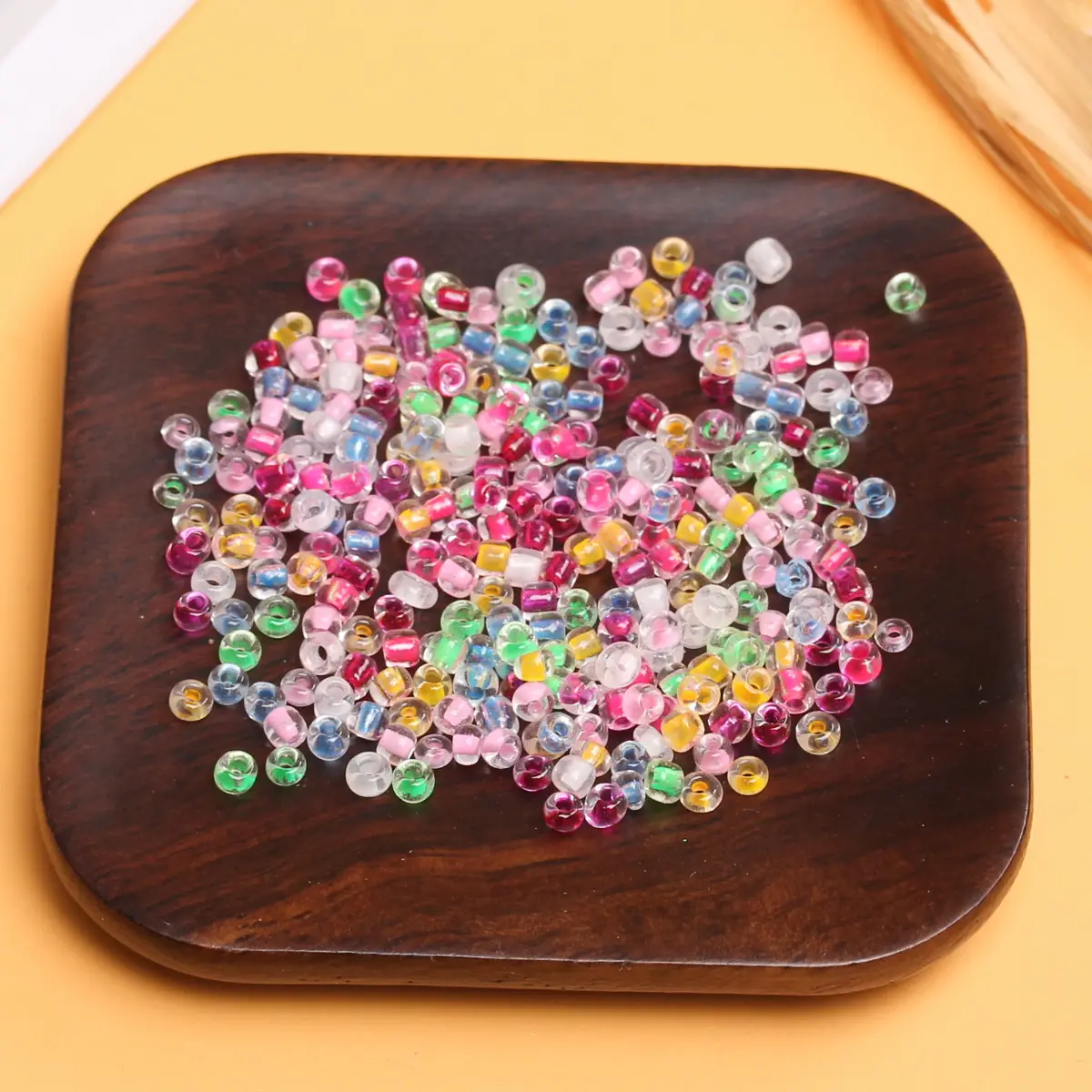 450g/pack 2mm/3mm/4mm Dye Core Glass Loose Seed Beads Pendant DIY Necklace Bracelet Earring Jewelry Making Accessories