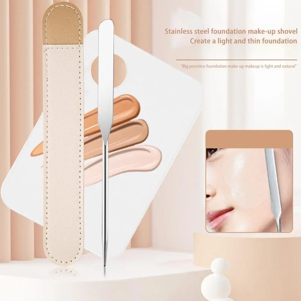

Cream Scraper Blending with PU Cover Makeup Mixing Palettes Cosmetic Spatula Tool Make Up Palette Makeup Spatula Korean Set