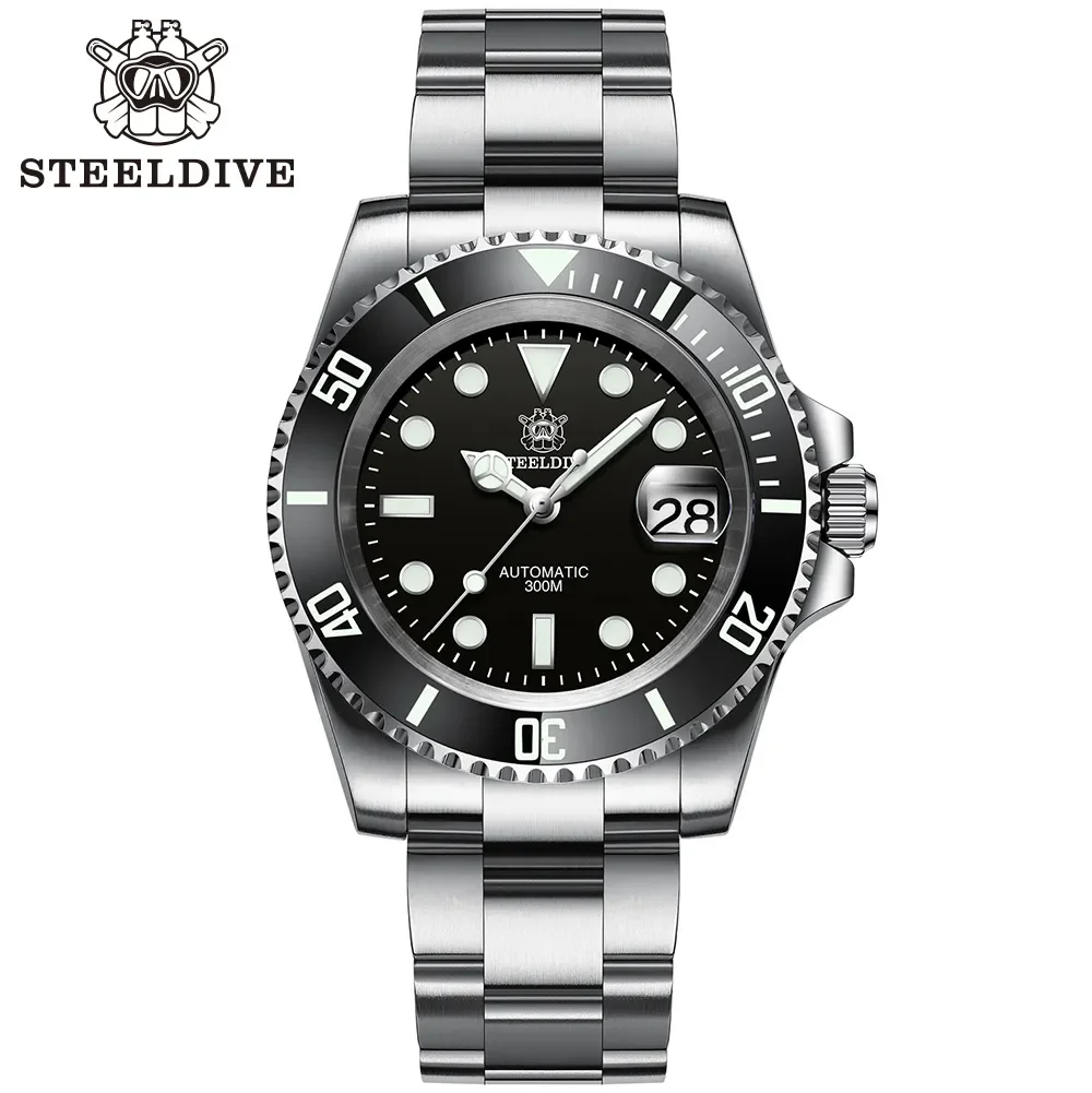 

SD1953 Hot Selling Ceramic Bezel 41mm Steeldive 30ATM Water Resistant NH35 Automatic Mens Dive Watch Reloj