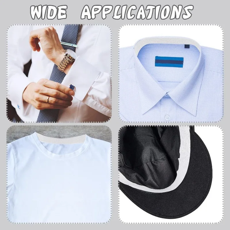 Pegatina para cuello de absorción de sudor, camisa que absorbe rápidamente el sudor, cinta para ropa, pegatinas para cuello antisuciedad, parche fino cortable con ala de sombrero