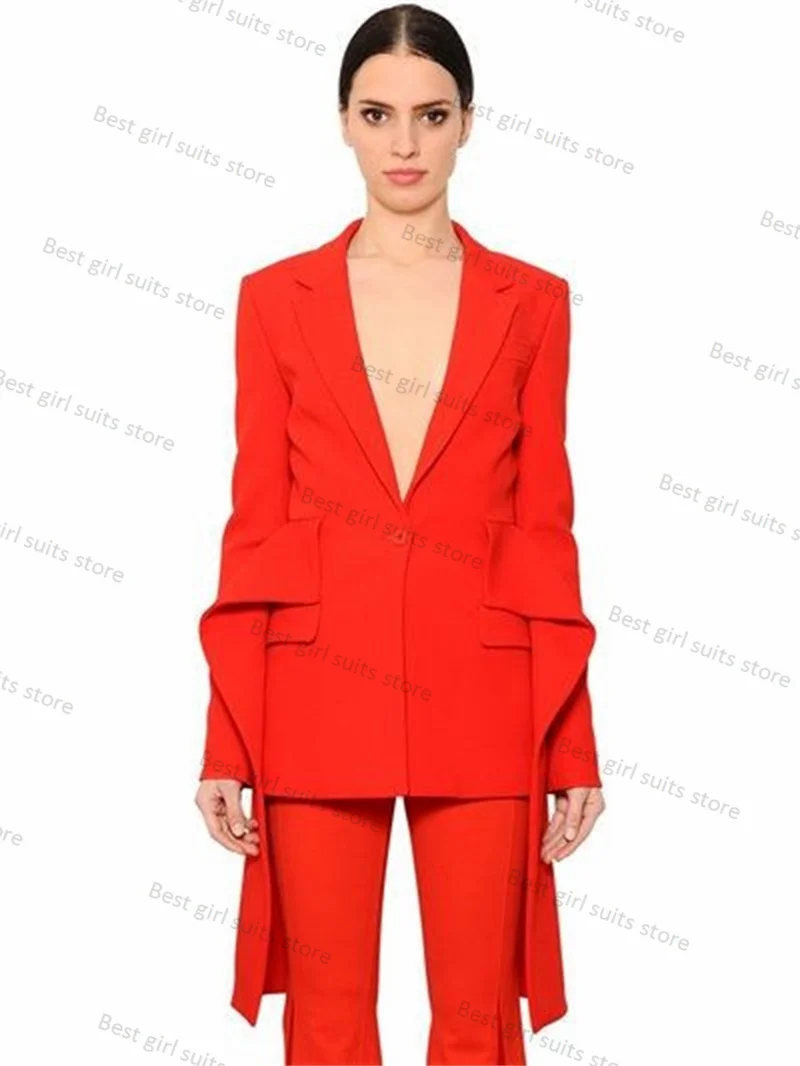 Strap Designer Women Suit Blazer Set 2 Piece Jacket+Pants Formal Single Breasted Wedding Tuxedo Tailored Made Coat Prom Dress