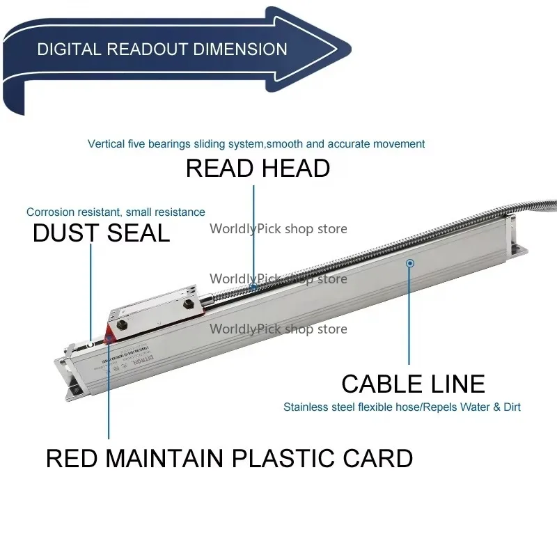 2/3축 디지털 판독 디스플레이 선반/밀링 전자 측정 장비용 고정밀 선형 스케일