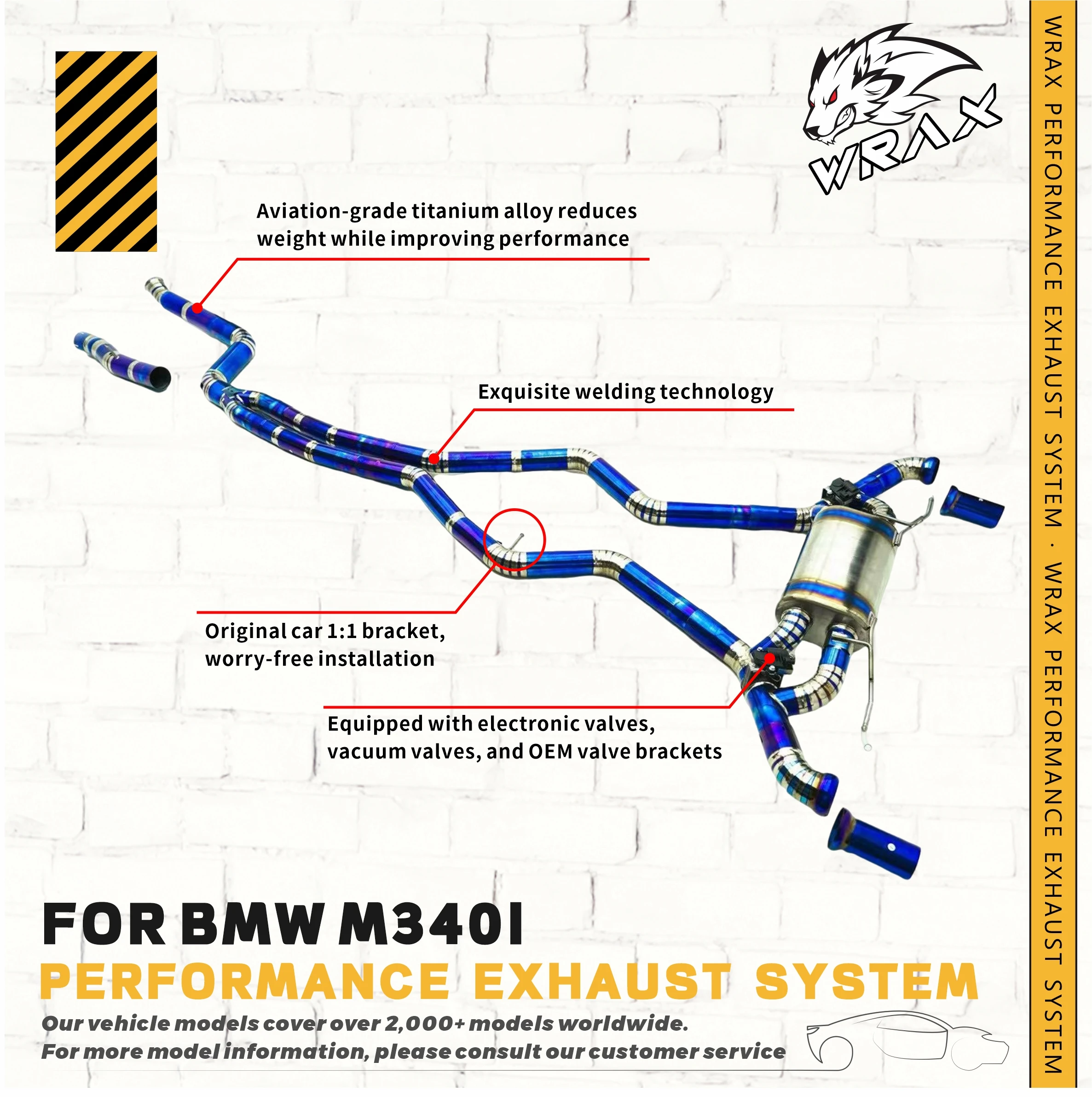 

WRAX TitaniumCatback Exhaust For BMW M340I g20 g80 g28 11.2018+ Aggressive Exhaust Sound Performance Upgrade Easy Installation