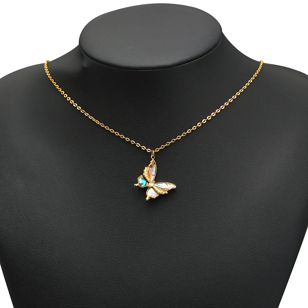 4 Stück Edelstahl-Strass-Schmetterlingsanhänger, Muschel-Anhänger für DIY-Halsketten, Armbänder, Schmuckzubehör, Ohrringe, Schmuckherstellung – Detail 6