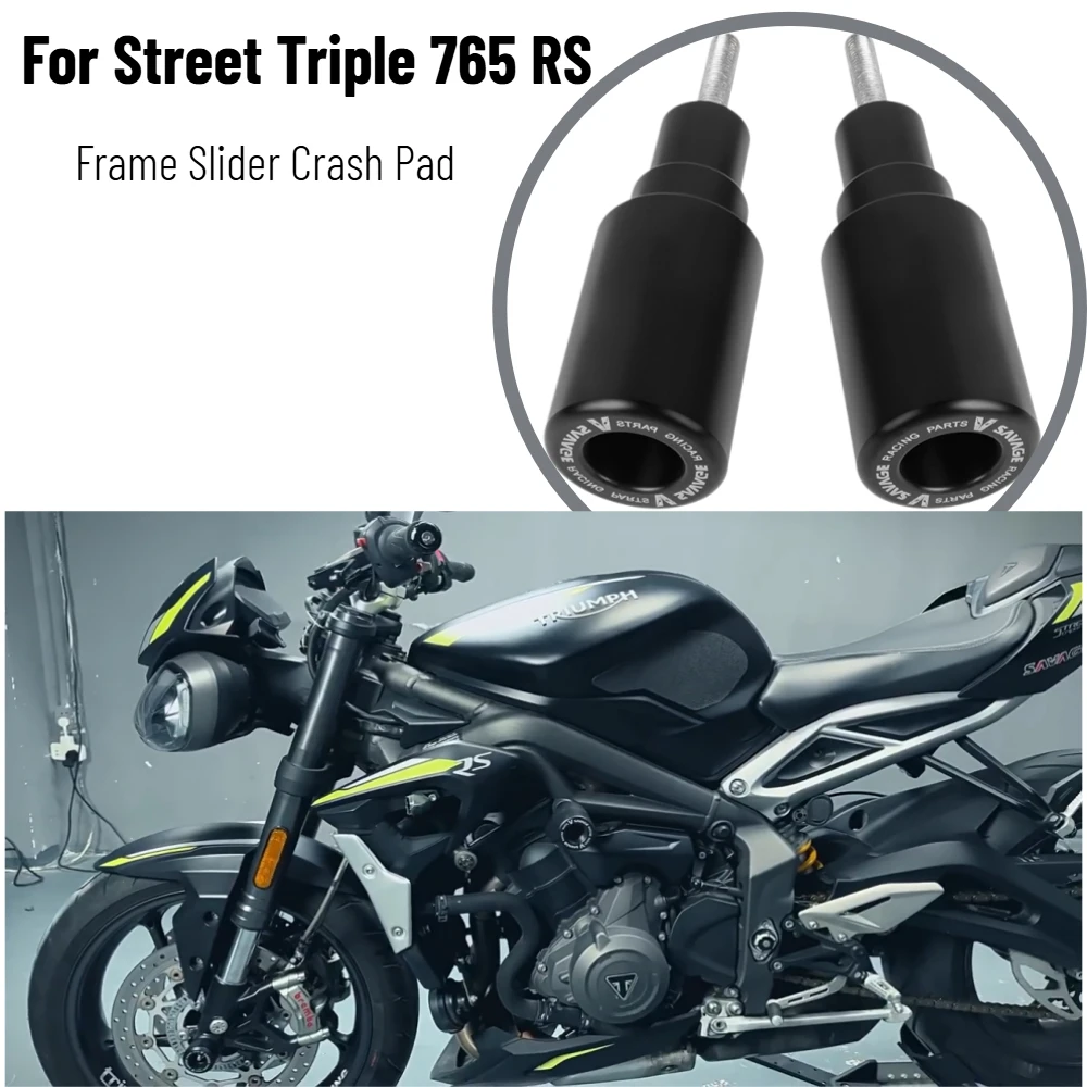 

Для Street Triple 765 R S RS 2017-2024: Защитные слайдеры рамы 765RS, краш-пады, протекторы оси вилки, аксессуары для мотоциклов