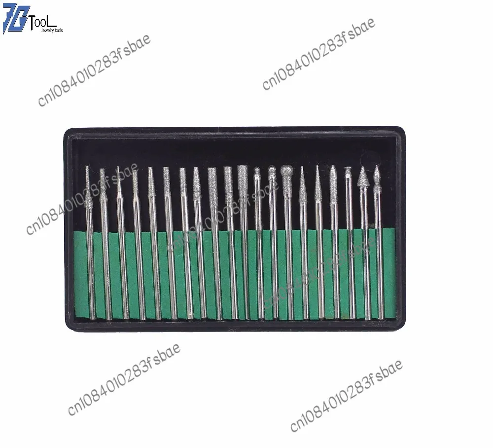 20/30 DIAMOND BURS SET 1/8 INCH SHANK MEDIUM GRIT LAPIDARY JEWELERS ROTARY BITS DREMEL