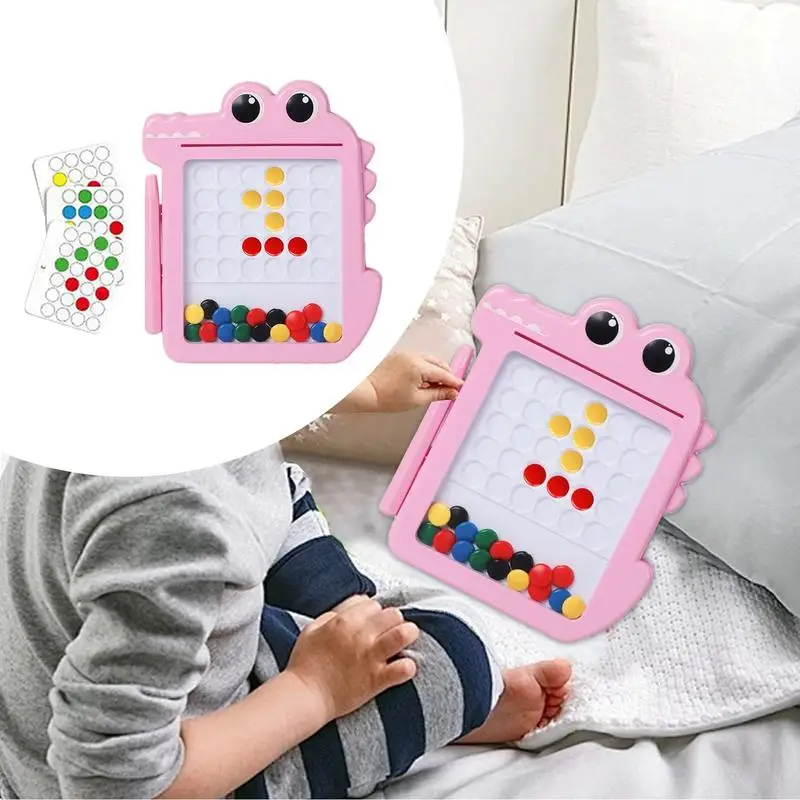 Magnetic Drawing Board Cute Crocodile Magnetic Dot Board Children's Magnetic Pen Drawing Board Puzzle Learning Education Toys