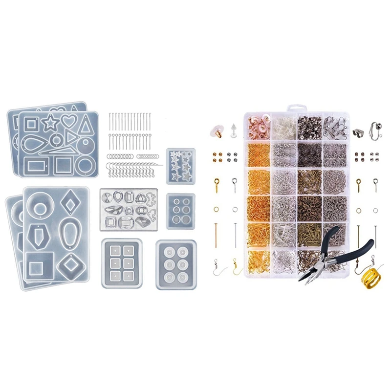 

Necklaces Beading DIY Earring Jewelry Accessory Kit With Resin Jewelry Molds Epoxy Resin Earring Molds