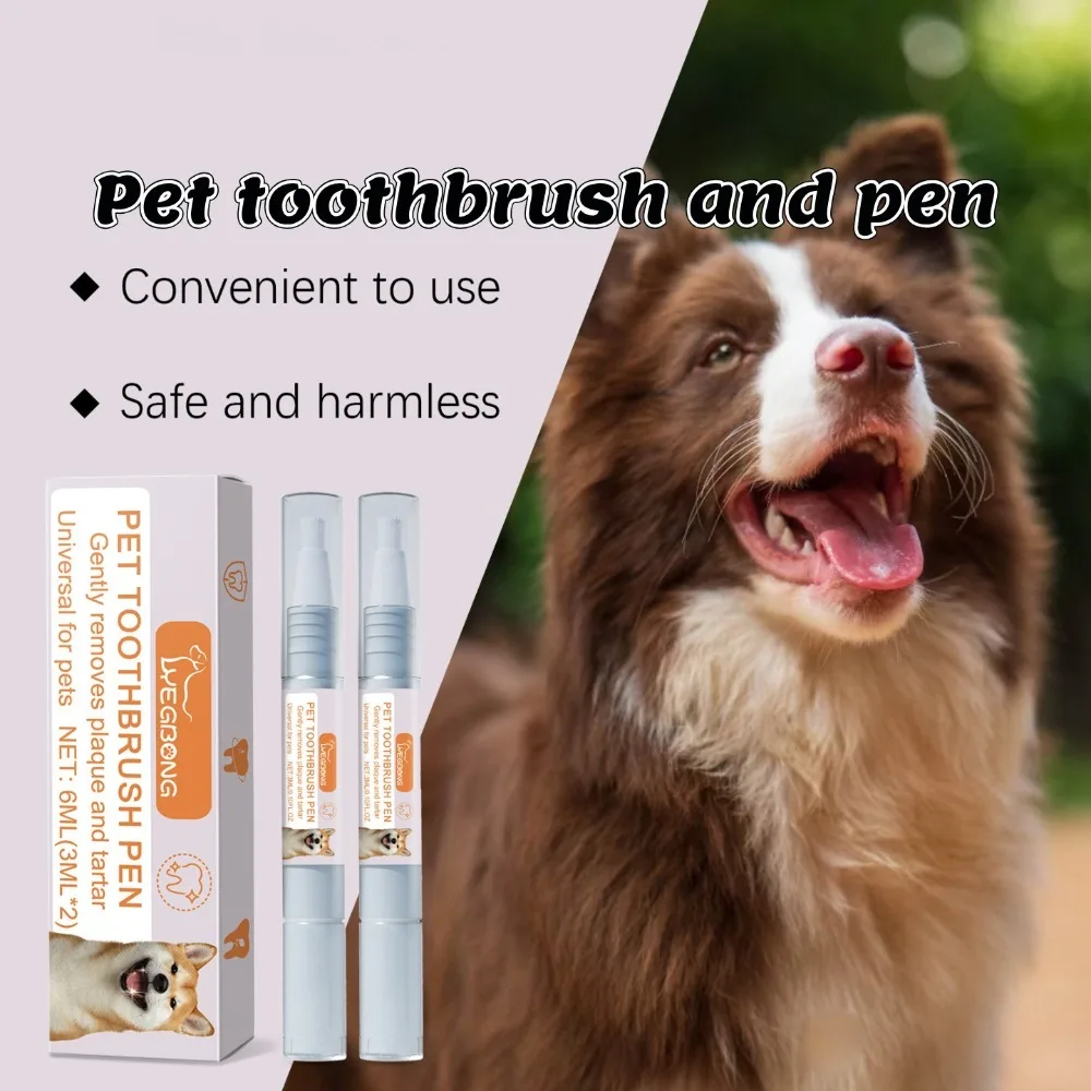 Pet Toothbrush Pen Tartar & Plaque Remover Bad Breath Cleaning Tool for Dogs & Cats