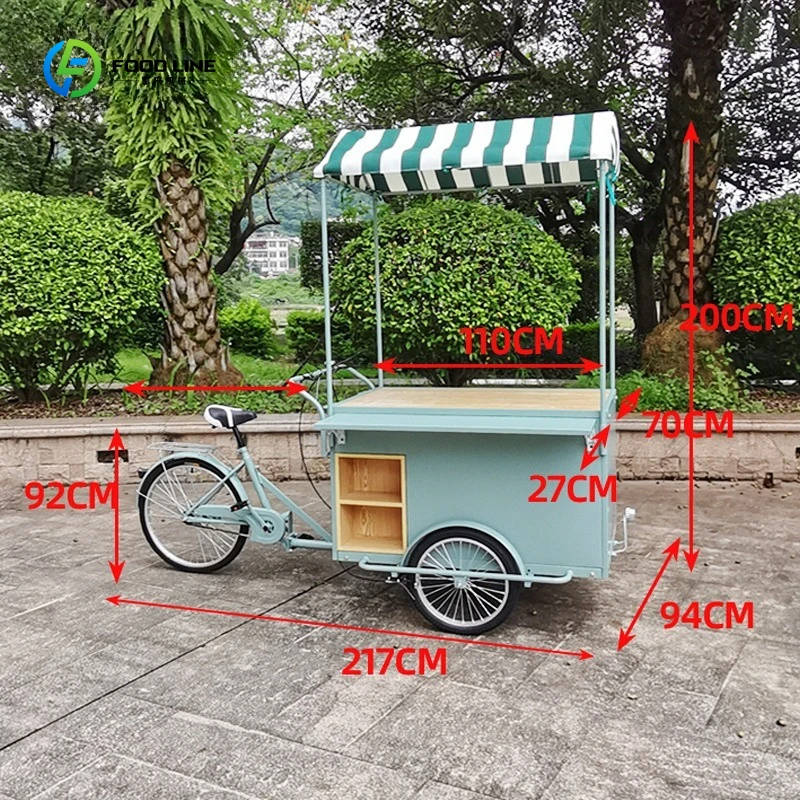 Customized New Market Scenic Area Park Attractive 220v Ac Ice Cream Freezer with Bike Supported Wholesale