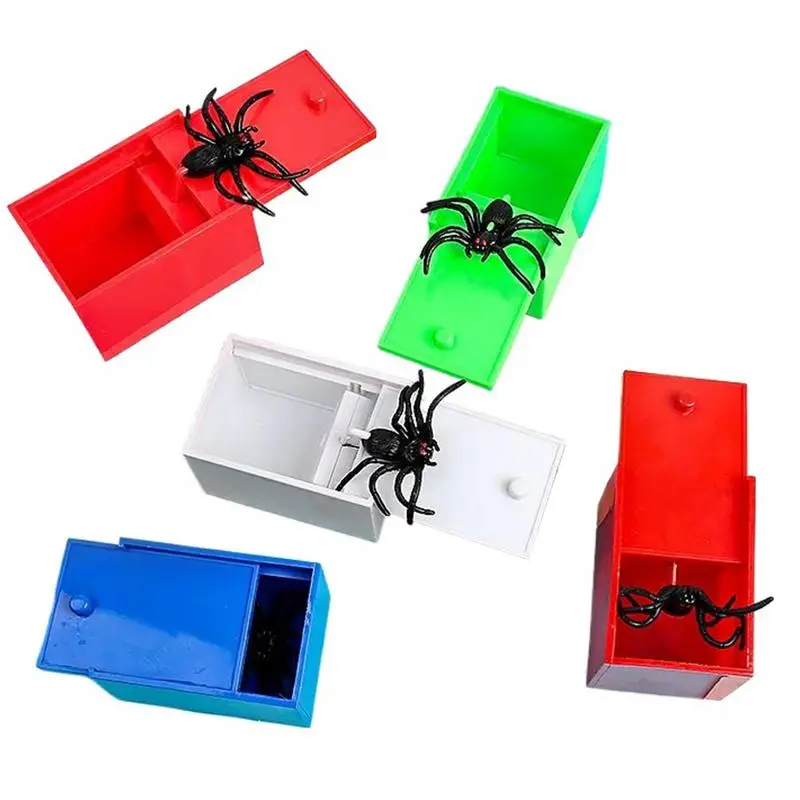 Spider In Box Prank Realistic Spider In A Box Trick Toys Set Of 5 Novelty Funny Scary Box Prank Spider Creative Tricky Joke Kids