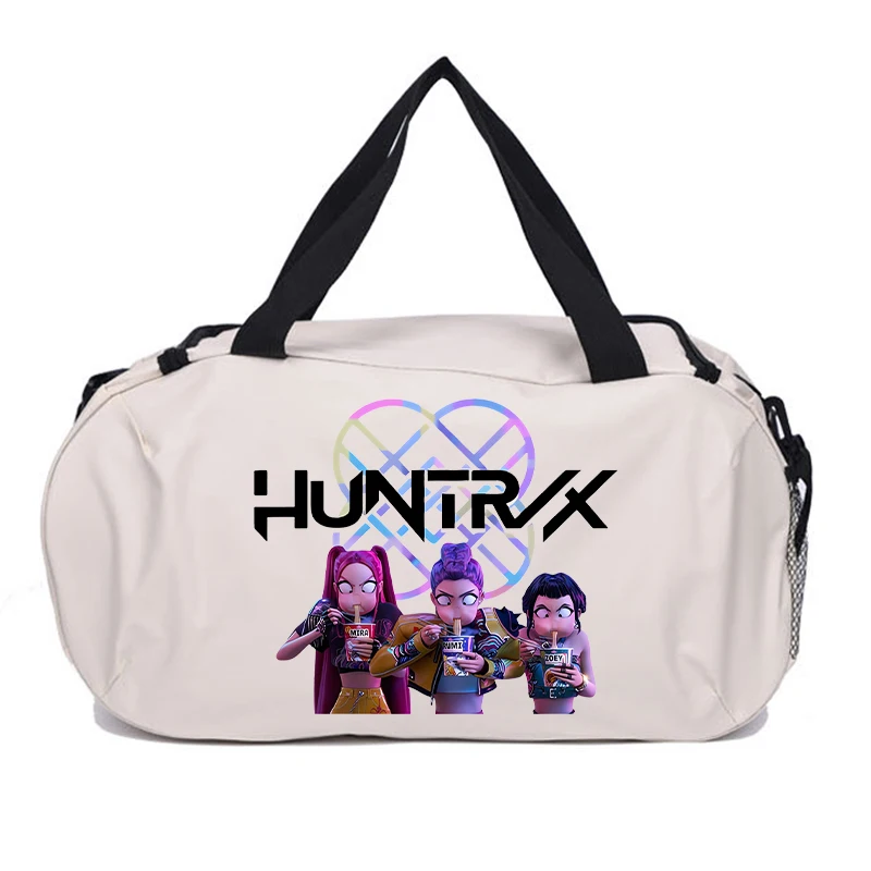 K Pop Demon Hunters حقيبة سفر Kawaii الكرتون المطبوعة حقائب الأمتعة في الهواء الطلق التخييم عالية السعة على ظهره أكسفورد القماش حقيبة قاعة رياضة