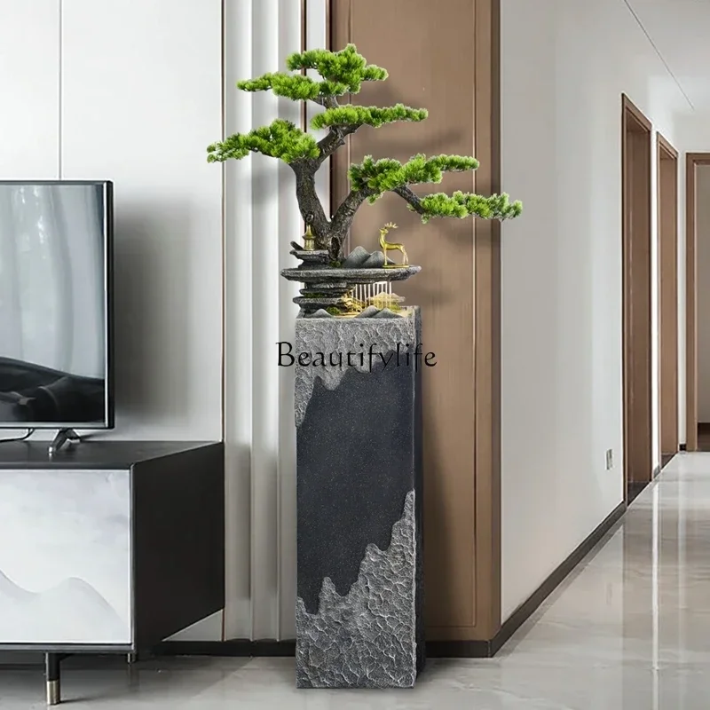 

56 New Chinese rockery entrance water feature large floor running water fountain ornament feng shui wheel