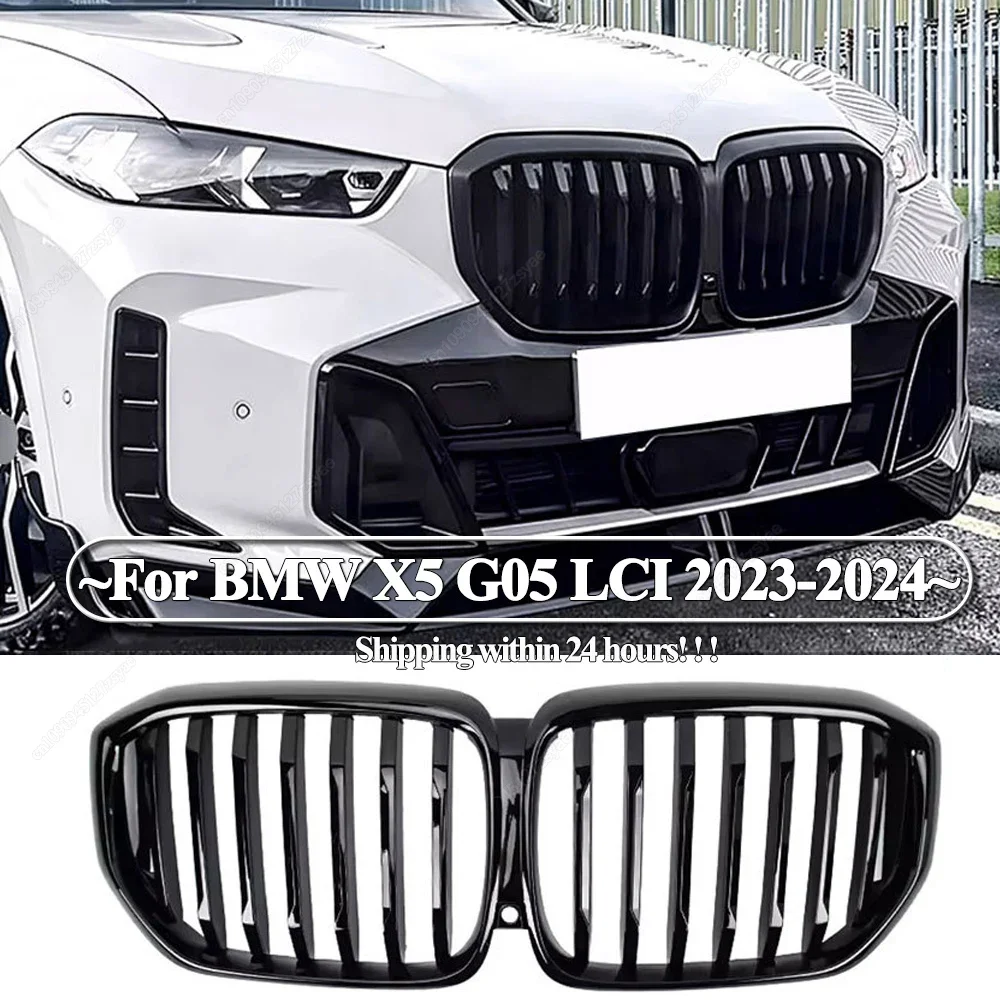 

Car Front Kidney Grill Grille Racing Grills Grille Bodykits Tuning For BMW X5 G05 LCI 2023-2024+ Single Slat ABS Gloss Black