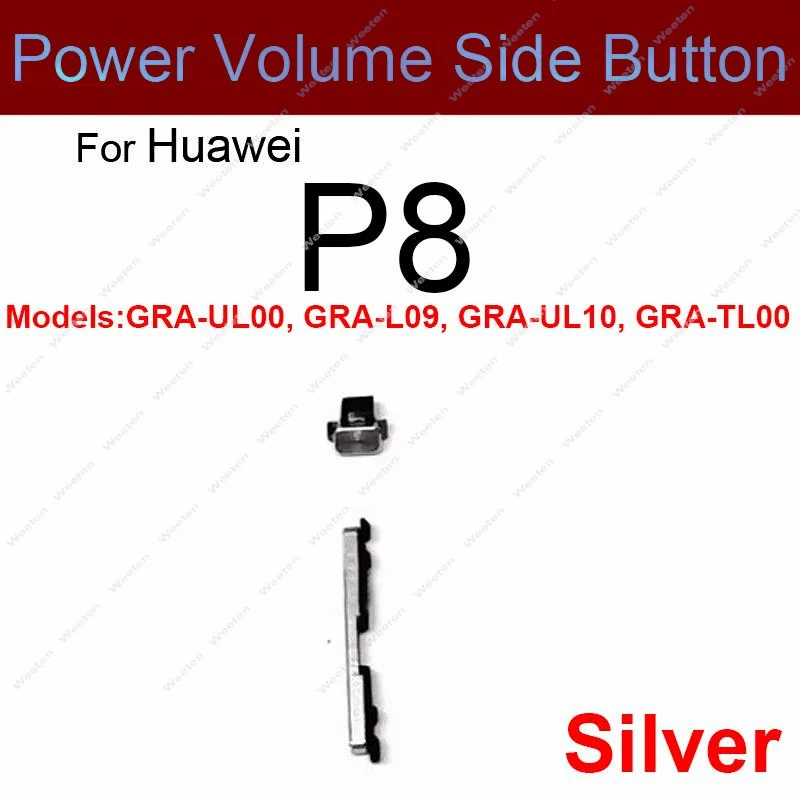 New Power Volume Buttons For Huawei P8 ON OFF Power Volume Up Down Side Button Switch Keys Flex Ribbon Repalcement Repair Parts