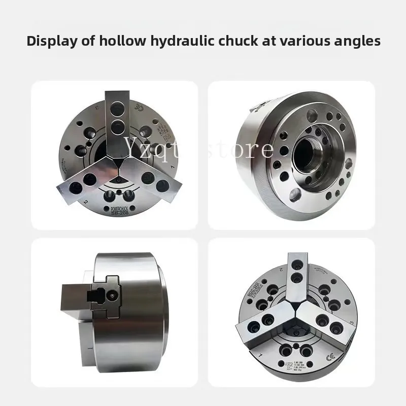 Hollow Hydraulic Chuck, Three-jaw Chuck Hydraulic Power Chuck 5 /6 /8 / 10/12 Inch Steel
