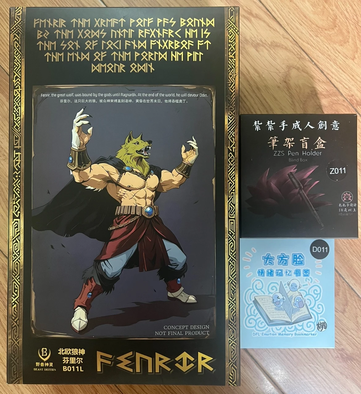 Original Kong Studio Beast Deities Bl010l B011l Bl012l Fenrir fuera del Control Warrior Anime figura colección modelo juguete regalos