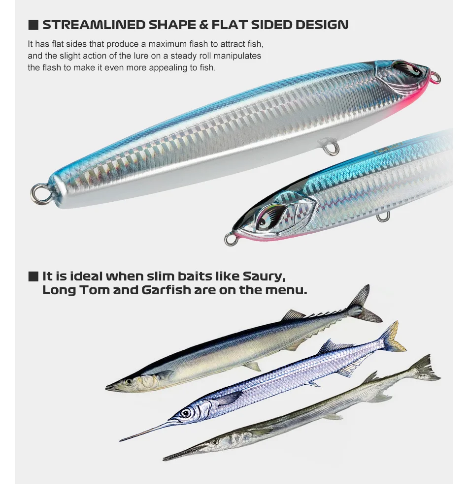 Noeby Sinking Stickbait 160 mm 75 g 185 mm 114 g 205 mm 154 g Angelköder Künstlicher harter Köder Bleistiftverstärkte Meeresangelköder – Detail 11