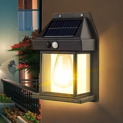 Solar Wall Light Outdoor Sconce Motion Sensor Lamp Waterproof Exterior Lighting Fixtures For House Patio Porch Garage