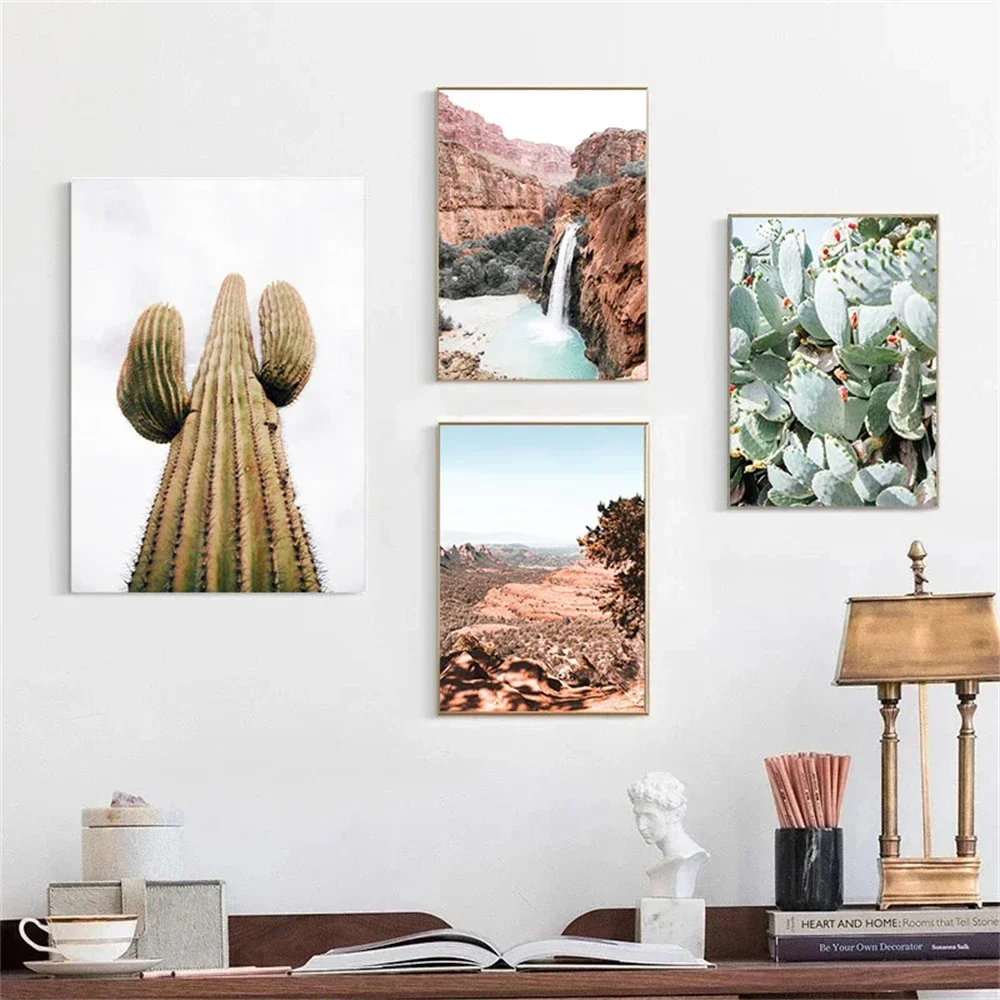 Arizona Woestijn Landschap Plant Canyon Cactus Poster Wall Art Canvas Schilderij Nordic Print Foto Woonkamer Home Decoratie