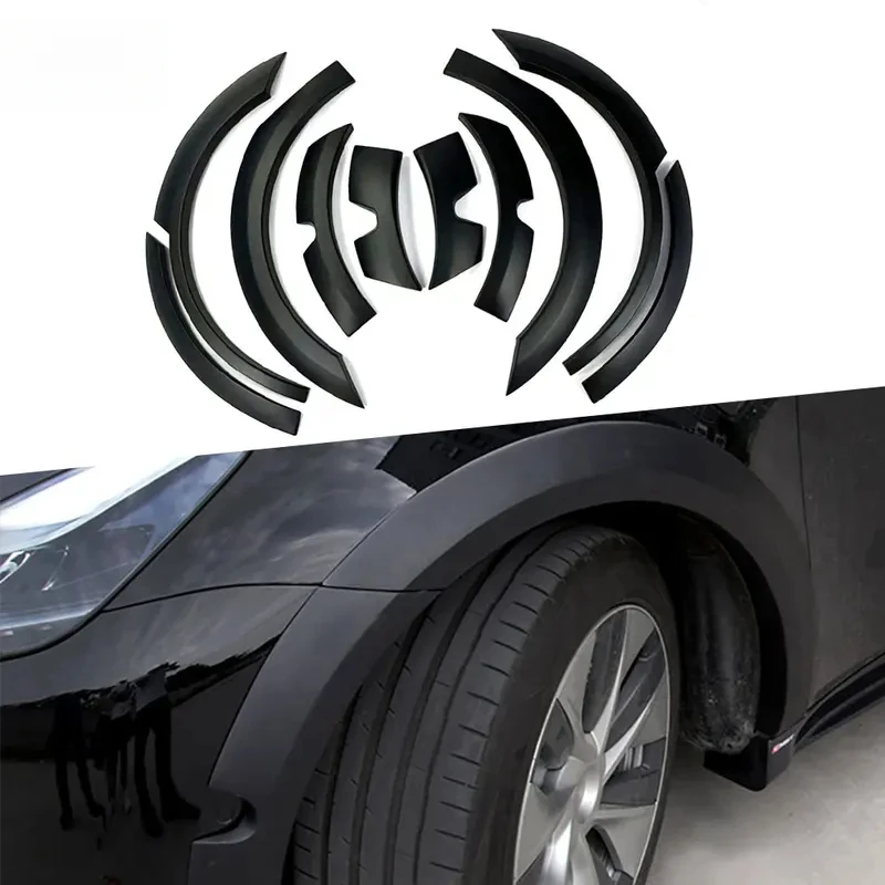 

NEW S Matte Black Bumper Side Wide Body Wheel Eyebrow 10Pcs/Set Car Protect Model Y 2021+ Car Styling
