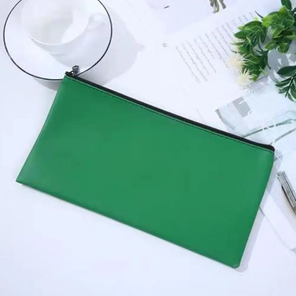 

Travel Zippered Pu Bill Bag PU Leather Small Compact Cash Deposit Bag Money Holder 11 x 6 inches Money Pouch Utility Pouch