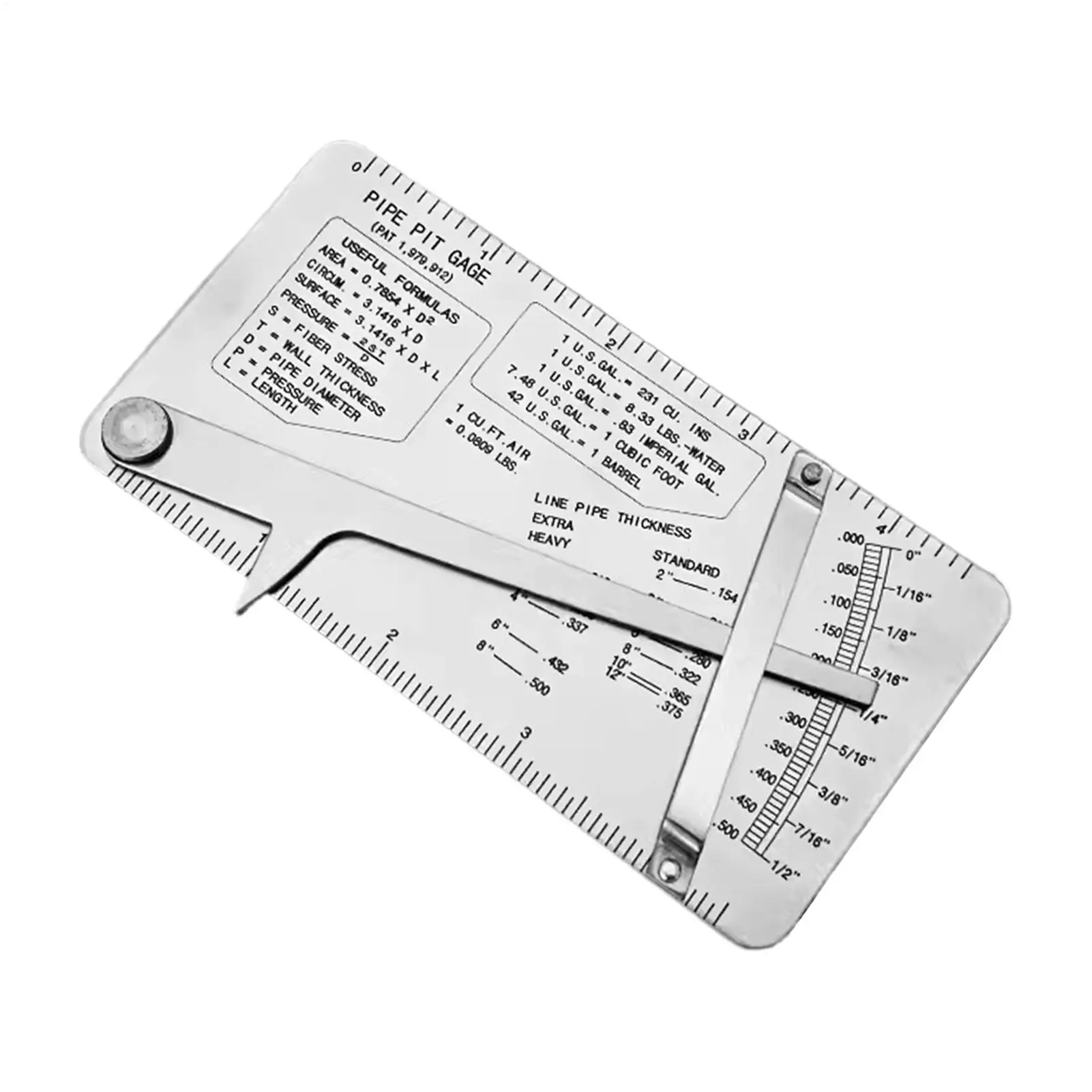 Pipe Size Measuring Tool Tubing Pit Inspection Gauge Ruler Pipe Mine Measuring Ruler For Home Industry Workshop Outdoor Welding