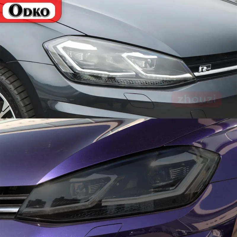 

Для Volkswagen VW Golf 7 MK7 2012-2019 автомобильные фары оттенок дымчатый черный защитная пленка задний фонарь виниловая прозрачная наклейка из ТПУ