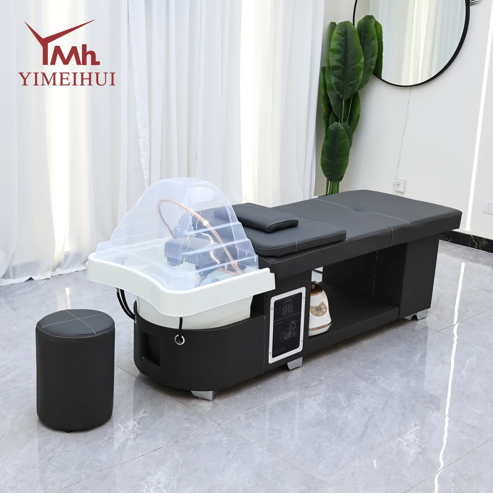 

Bed frame wooden board leather ceramic basin head basin water circulation fumigation constant temperature hair washing bed