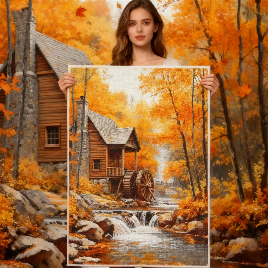 

2026 новый стиль DIY пейзажный узор вышивка крестиком рукоделие вышивка для начинающих ручная работа швейные наборы для рукоделия домашний декор