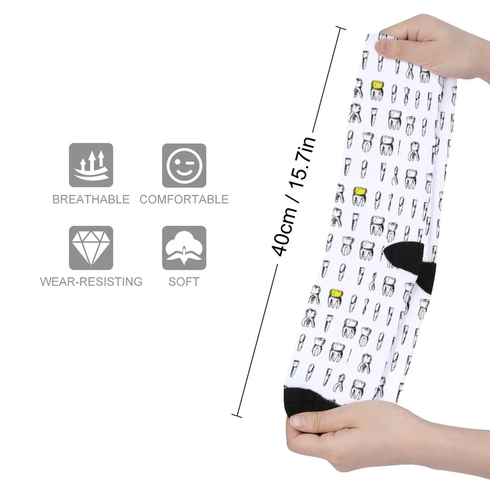 Dentists tooth pattern Socks Running socks man compression socks Women hockey