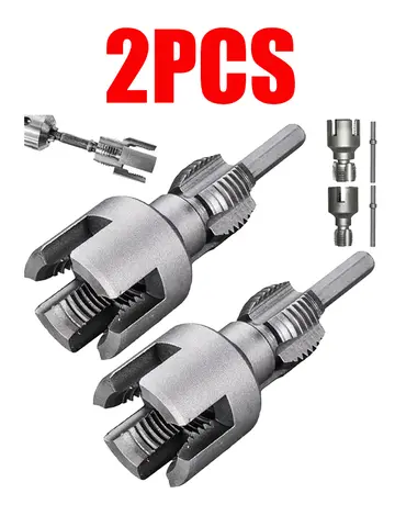 2PC Integrated Internal External Pipe Threading Tool Electric Drill Compatible PVC Pipe Threader Kit Pipe Thread Cutting Tool