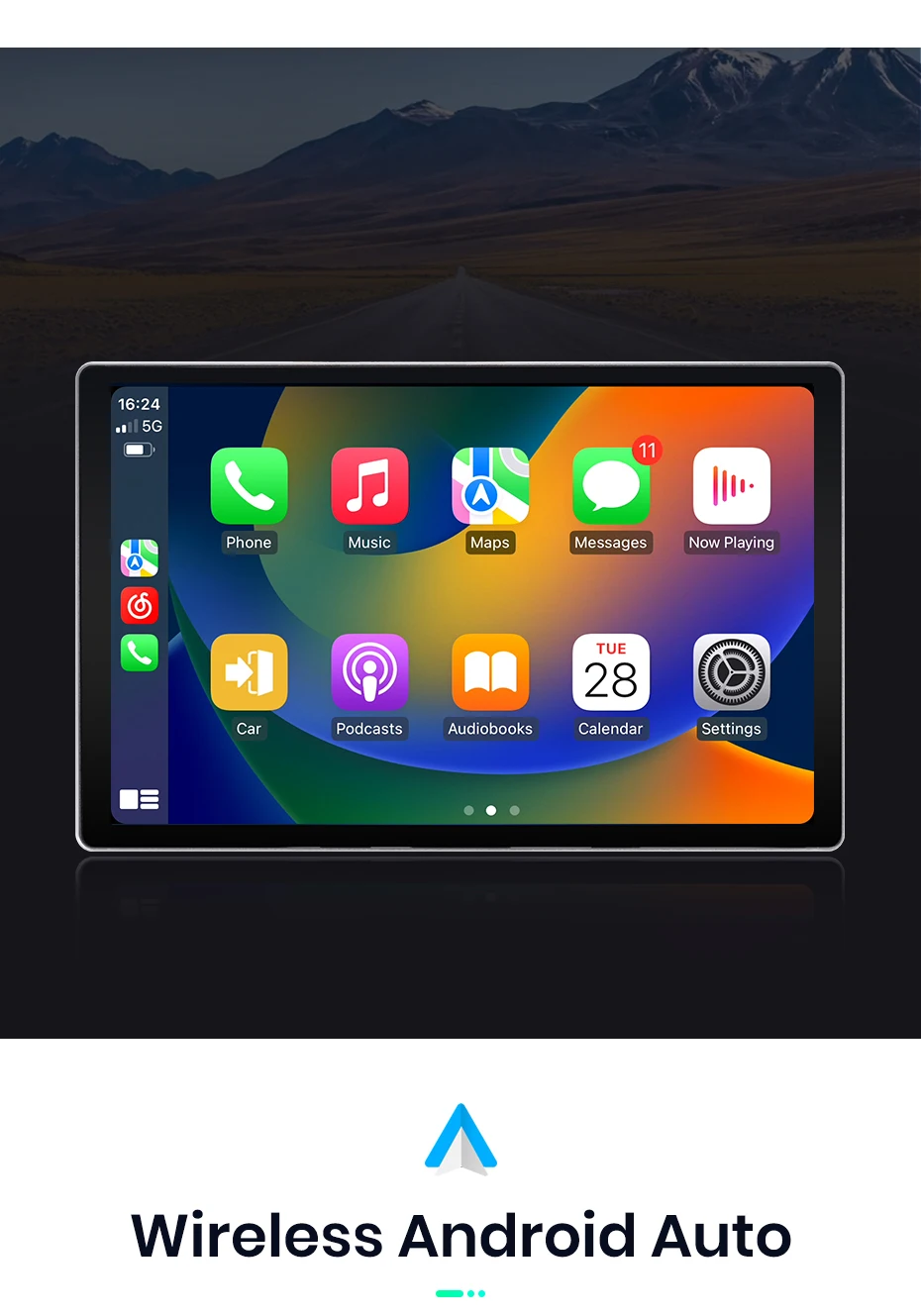 Junsun 11,5 Zoll QLED Touchscreen Universal-Autoradio, kabellos, für Apple CarPlay, Android Auto, Stereo-Multimedia-Videoplayer, intelligente Fahrzeugsysteme, 2-DIN-Autoradio, Head Unit, GPS-Navigation, BT, 4G, WLAN, 8-Kern-Prozessor, FM, AM, DSP, RDS, SWC, DAB – Detail 14