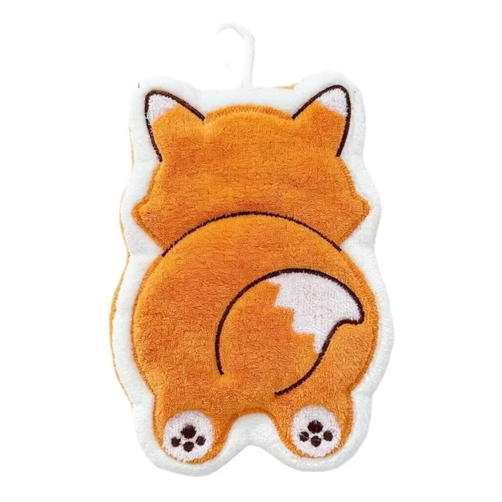 Cute Super Absorbent Hand Towel Soft Cartoon Hanging Towel Coral fleece Reusable Kitchen Tools Kitchen