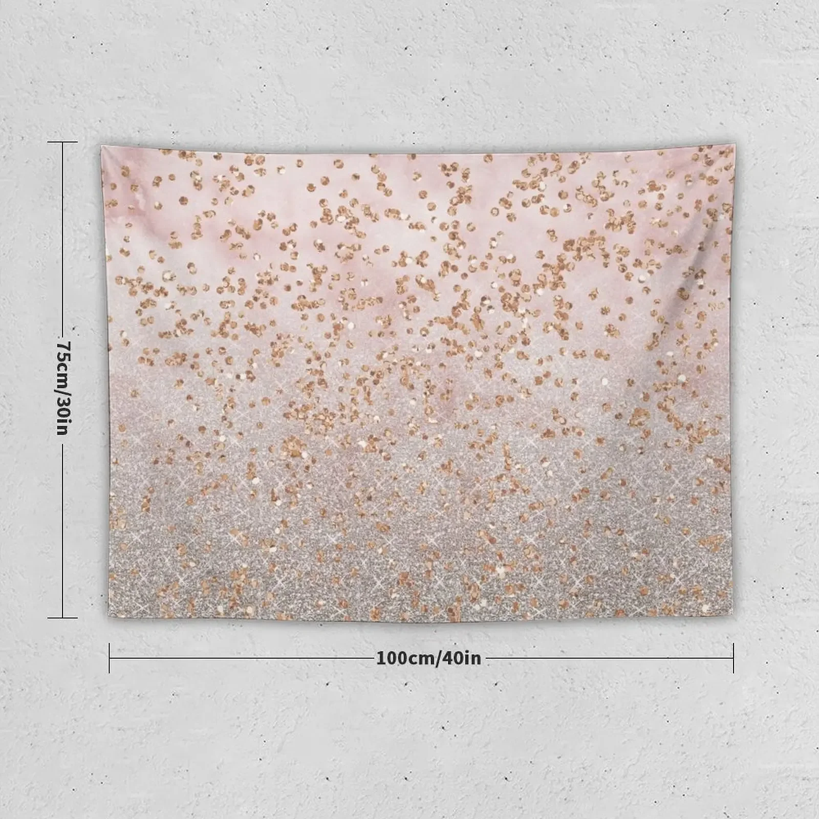 Mixed rose gold glitter gradients Tapestry Bedroom Decorations Room Decorations Aesthetic Tapestry