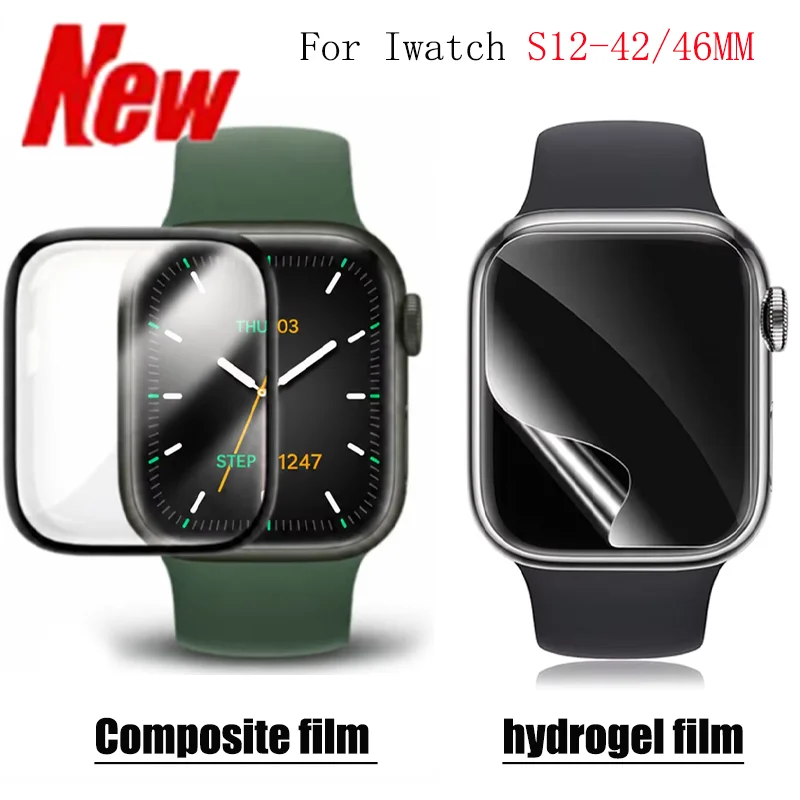 Composite Flim/Hydrogel Flim for Apple Watch S12 42/46mm Anti-scratch Screen Protector for Iwatch S12 Smartwatch Accessories