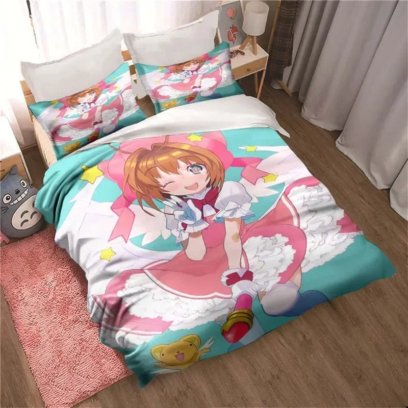 

Anime Cardcaptor Sakura Comfortable Duvet Quilt Cover Pillowcase Bedding Set Children Bedroom Decoration Home Textile