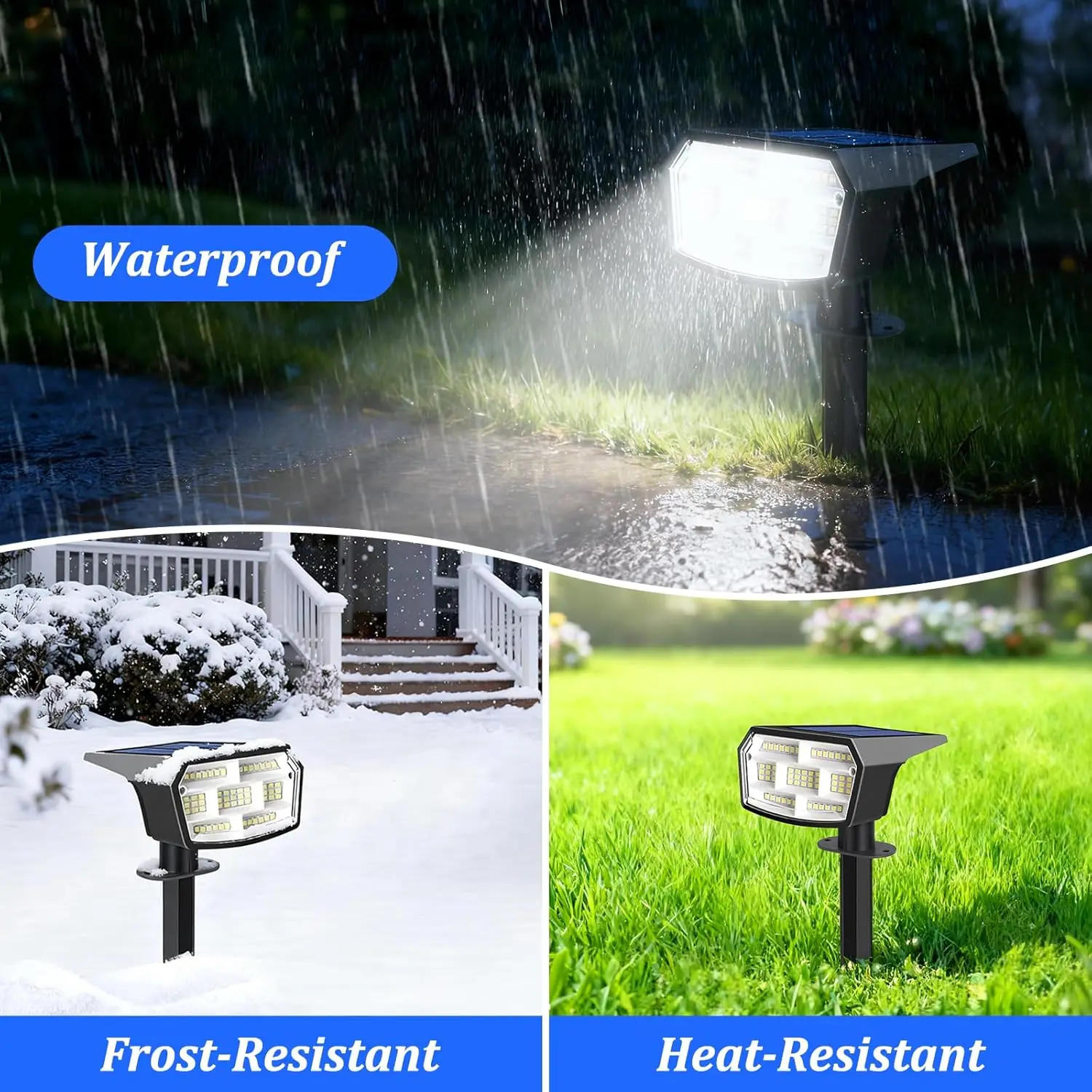 6-Pack Solar Spot Lights Outdoor Waterproof IP65, 3 Lighting Modes 2-in-1 Landscape Lights with 59 LEDs for Garden Pathway