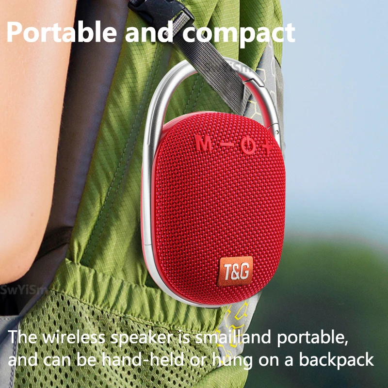 TG321 مكبر صوت بخاصية البلوتوث قابل للنقل IPX7 مقاوم للماء لاسلكي صغير مكبرات صوت في الهواء الطلق مع هوك الغبار FM TF USB