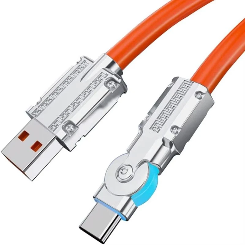 

Type C Data Cable 120W Fast Charging 6A 180 Rotating Ultra Fast Charging Cable for WESOPRO Extended Silicone