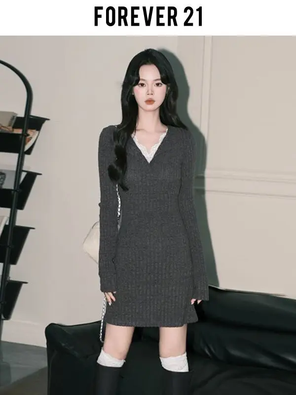 

Вязаная облегающая юбка с кружевным V-образным вырезом, женская, силуэт А-силуэт, длинная, модель Pure Desire Bodycon