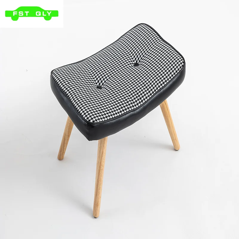 Wooden Step ottoman,Wooden Step Stool for Adults,Square Cushion Foot Stool,Small Stool with Non-Slip Pad,Wood Stool Suitable for