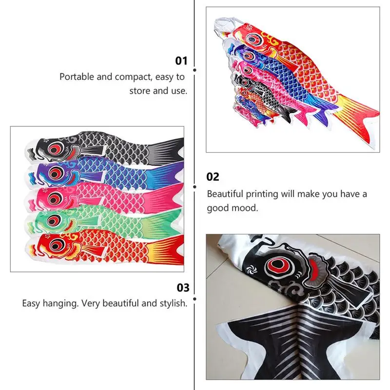 Bandiera giapponese Carp Windsock Hanging Koinobori Wind Streamer Decor Garden Flags Windsocks Kite Outdoor Spiral Socks Car Column