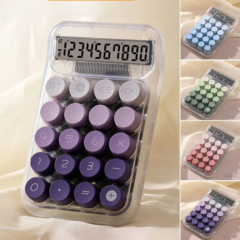 

Silent Typewriter Calculator Mechanical Keyboard with Lcd Display Students Calculator 12 Digit Electronic Calculator