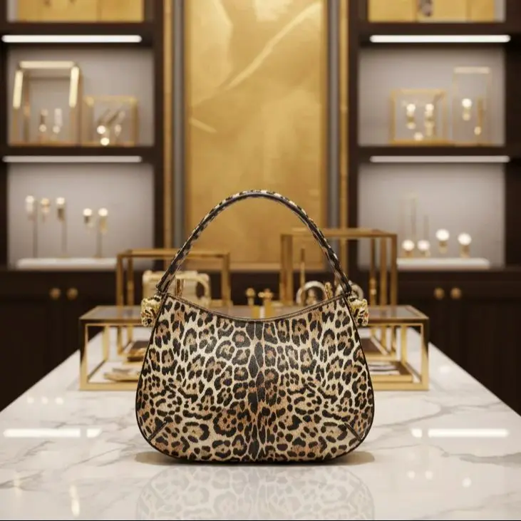 Top Product Fashion Ladies Shoulder Bag Quality Snack Leopard Printing Handbag Women Luxury Designer Bag Factory Outlet 32 cm
