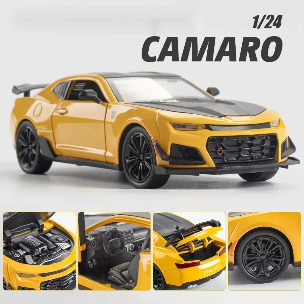 1:24 Camaro ZL1 Muscle Sports Car Simulation Diecast Metal Alloy Model car Sound Light Toy Gifts Collection Vehicle