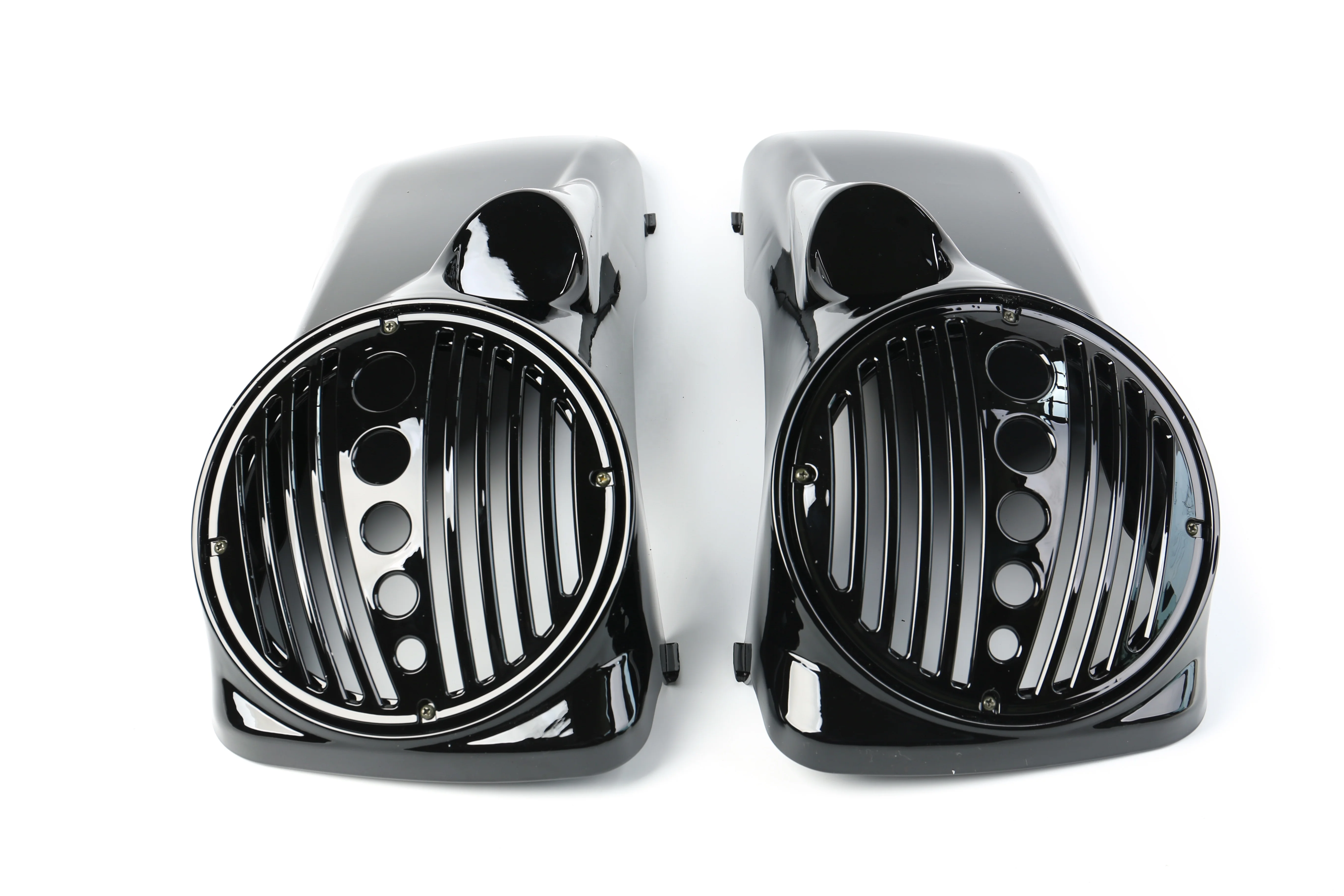 Black 8 inch hard Saddlebag saddle bag Speaker Lids  for har.ley Davidson 1993-2013 Touring