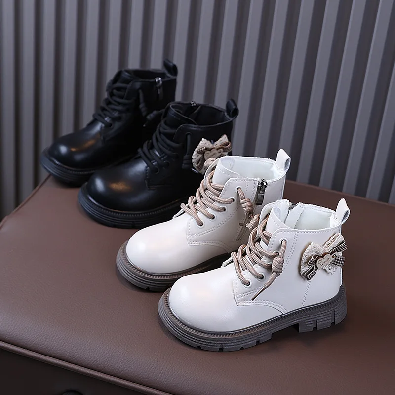 2026 Spring Autumn Winter Ankle Boots Light Girl Platform Shoes Burgundy Beige Black Boys Short Boots Super Cozy Shoes